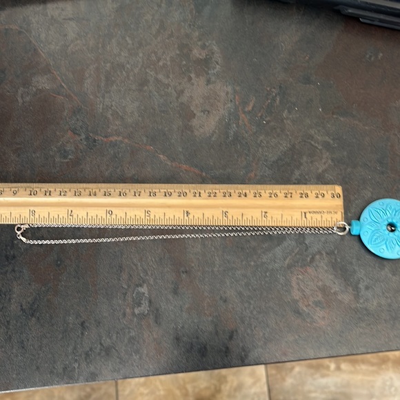 🇮🇹 Italian turquoise coloured pendant on Italian Sterling Silver 925 chain - Picture 6 of 12